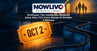 Illustration of an October 2 cinema ticket beside a film-strip maze and rising advance-sales chart.