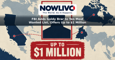 Conceptual illustration of a blank wanted notice, a map linking California, Punjab and Canada, and an up-to-$1-million reward label.