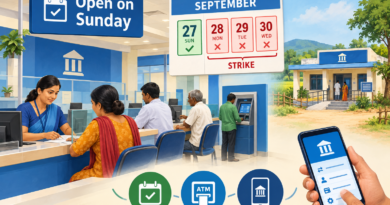 Illustration of bank customers visiting an open branch on September 27 before a proposed three-day strike.