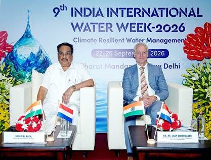 India and Netherlands ministers at the 2026 India International Water Week meeting in New Delhi