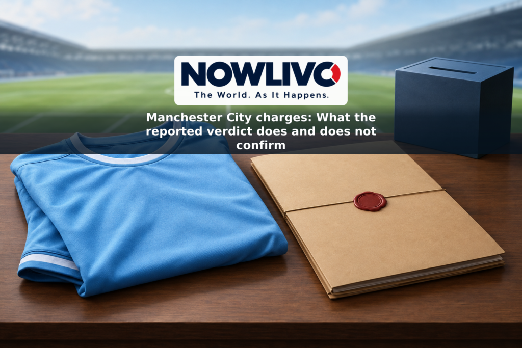Illustration of a sky-blue football shirt beside a sealed case file with an empty decision box.