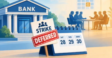 Illustration of a bank, a September 28–30 calendar marked deferred, and an abstract meeting about Saturday holidays.