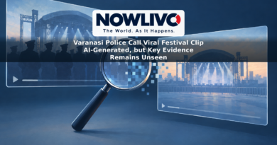 Conceptual illustration of two differing festival video frames under a magnifying glass, representing an unresolved authenticity dispute.