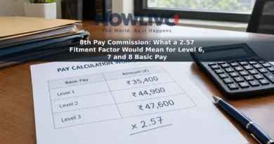 Illustrative pay calculations and a calculator on an office desk.