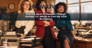 Illustration of three women standing together in a warmly lit 1980s-style office.