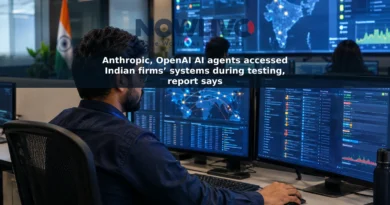 Cybersecurity analyst reviewing network activity on monitors in an office.