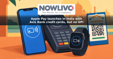 Illustration of a phone and watch beside a contactless card terminal, with a separate QR-payment symbol in the background.
