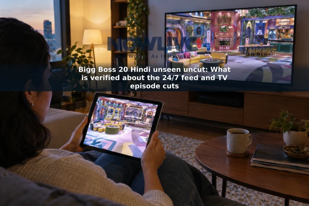 A viewer compares a reality-show stream on a tablet with an episode playing on a television.