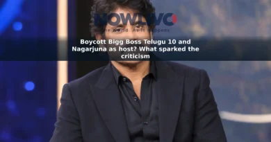 Editorial-style portrait of Nagarjuna against a softly lit television-studio backdrop.