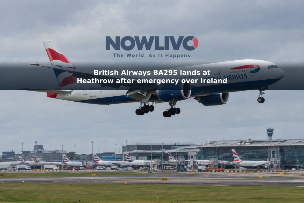 British Airways Boeing 777 approaching an airport runway under an overcast sky; illustrative image.