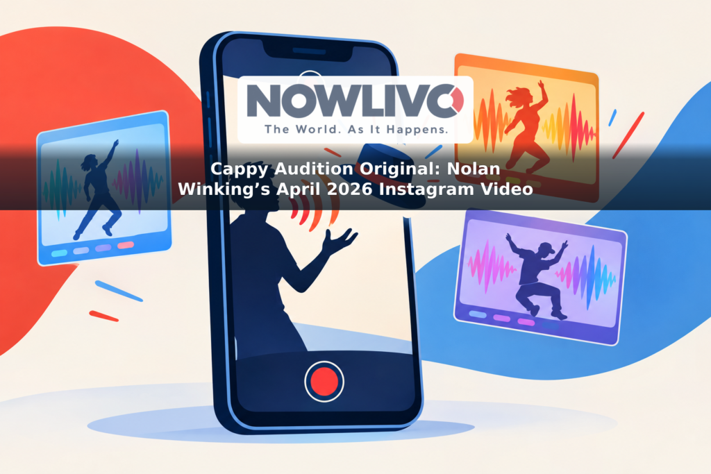 Illustration of a simple audition video on a phone surrounded by smaller screens representing later audio and dance remixes.