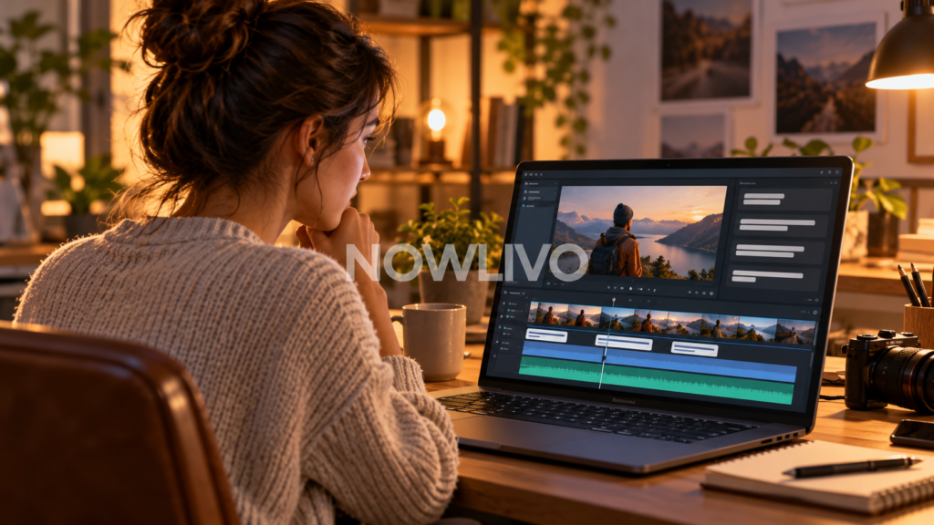 Video editor reviewing subtitle blocks beneath a preview