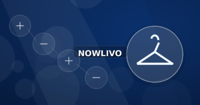 Colourful editorial illustration showing hanger symbolism for fashion and connected topics, with centred NOWLIVO watermark.