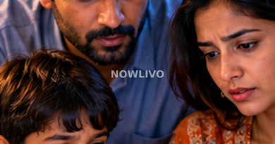 Indian family carefully checking a viral phone video together at home