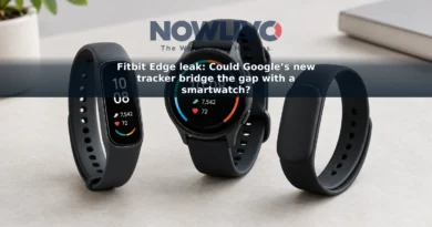 Concept image of a screen-equipped fitness band between a screenless tracker and a round smartwatch.