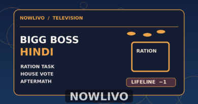 Original editorial illustration of a symbolic lifeline counter, scattered cushions and ration box for Bigg Boss 20 coverage; not an episode still.