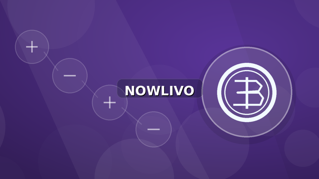 Colourful editorial illustration showing coin symbolism for crypto and connected topics, with centred NOWLIVO watermark.