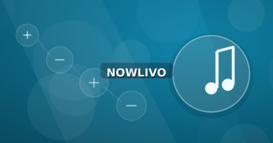 Colourful editorial illustration showing notes symbolism for music and connected topics, with centred NOWLIVO watermark.