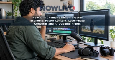An adult creator reviews video edits and a language-version preview at a home-studio desk.