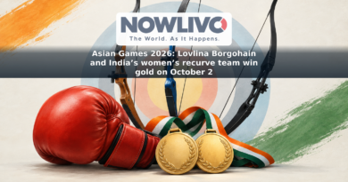 Conceptual illustration of a boxing glove and three recurve bows alongside two gold medals.