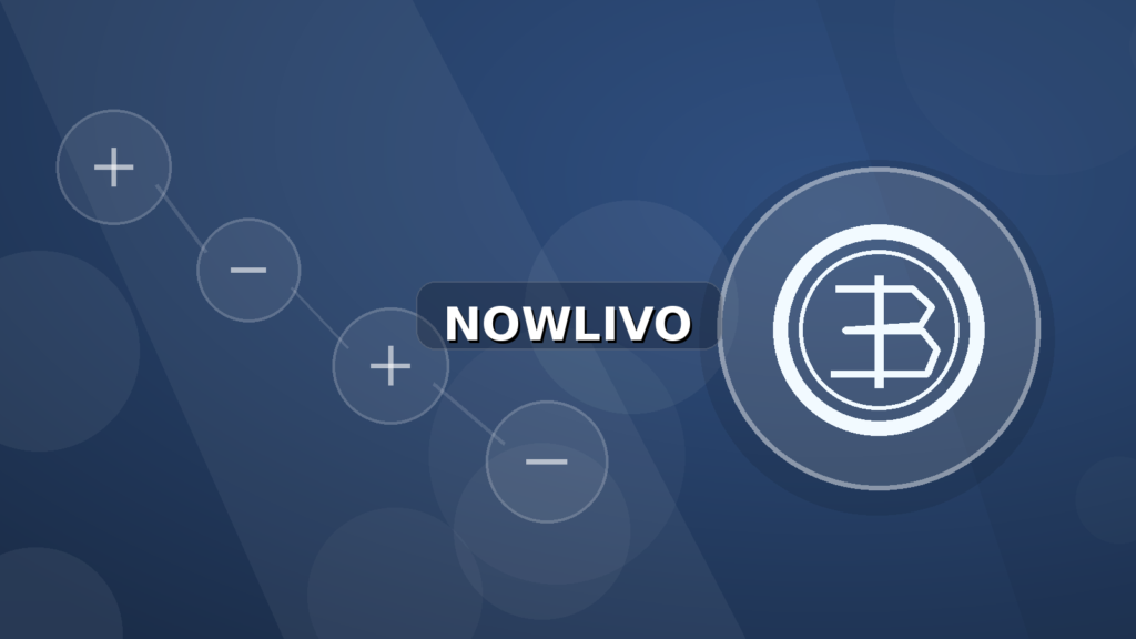 Colourful editorial illustration showing coin symbolism for crypto and connected topics, with centred NOWLIVO watermark.