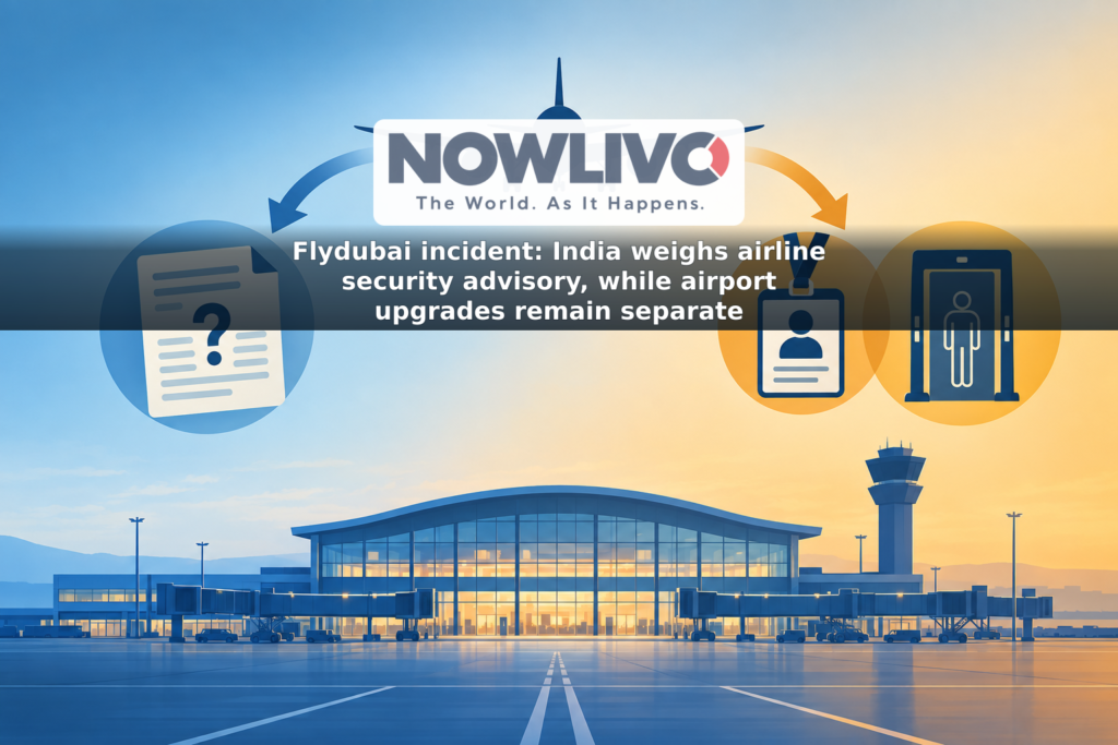 Illustration separating a proposed airline security advisory from digital airport staff permits and planned passenger scanners.