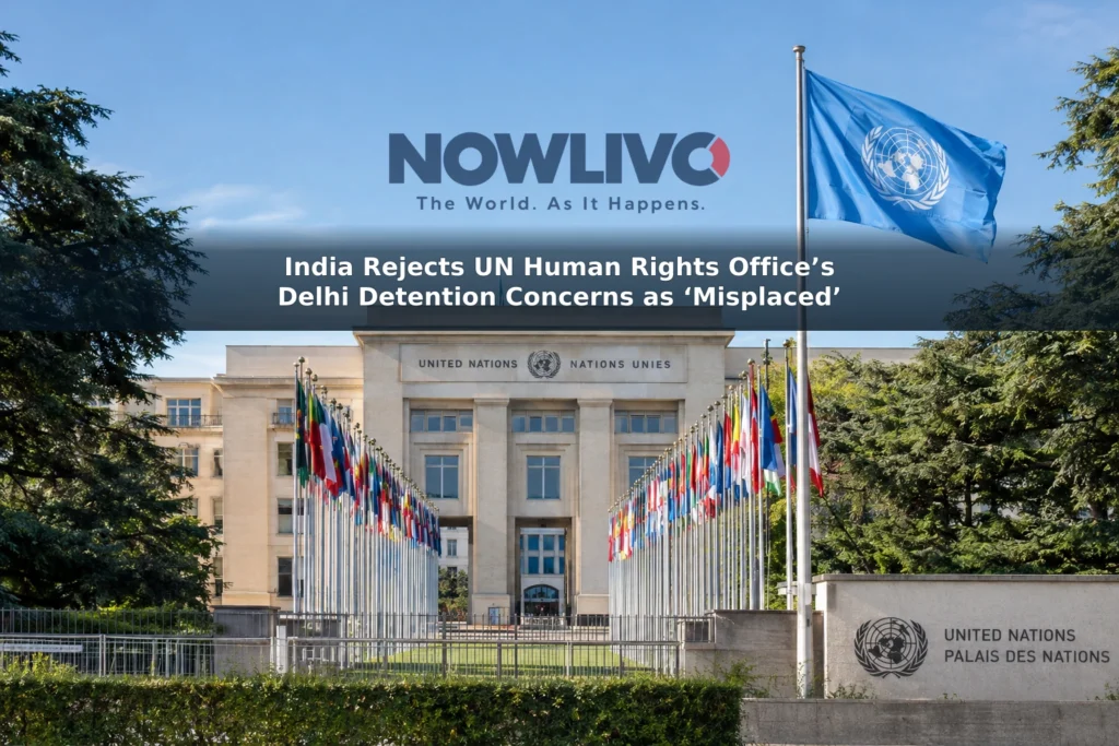 United Nations flag outside the Palais des Nations in Geneva