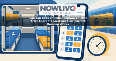 Illustration of a train seating chart and a phone showing vacant berths beside a confirmed-ticket symbol