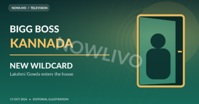 Original NOWLIVO editorial illustration for Bigg Boss Kannada October 15 update: lakshmi gowda enters the house