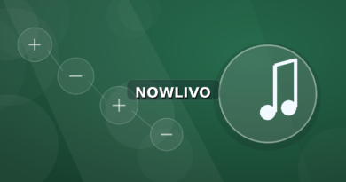 Colourful editorial illustration showing notes symbolism for music and connected topics, with centred NOWLIVO watermark.