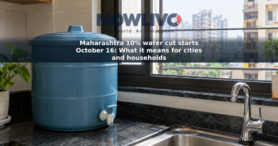 Covered household water container beside a kitchen tap in an urban apartment.