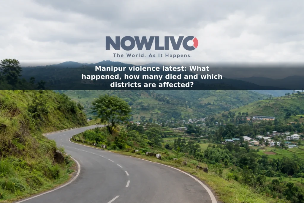 Illustrative view of a road winding through Manipur’s green hills under an overcast sky