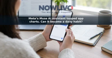 An adult uses an AI assistant on a smartphone at a home desk.