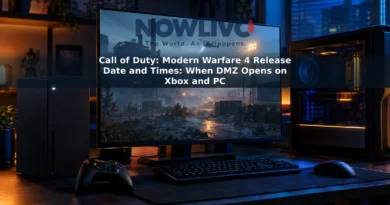 Xbox Series X and gaming PC beside a screen showing a fictional extraction-shooter scene.