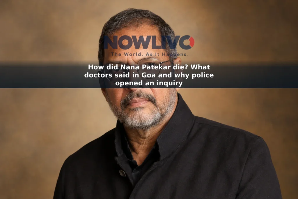 Commemorative editorial-style portrait of actor Nana Patekar against a neutral background.