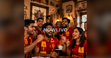 Football supporters celebrating a Kolkata club victory; illustrative image with centered NOWLIVO watermark.