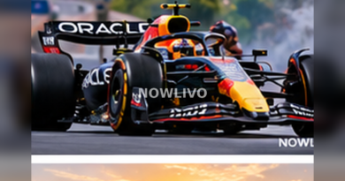 Formula-style racing cars negotiating a dramatic uphill circuit corner at Austin, Texas