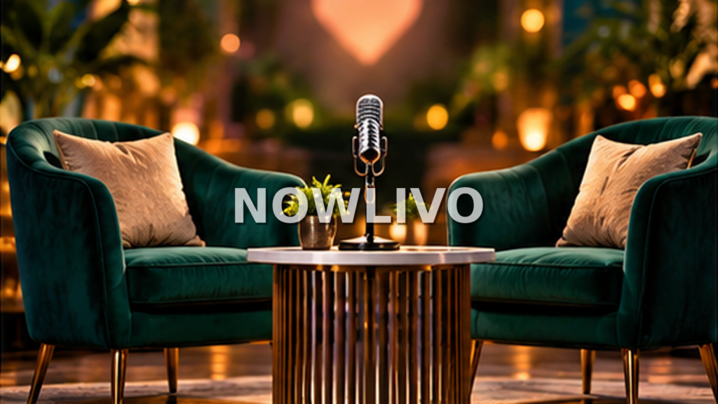 Conceptual editorial illustration of two empty interview chairs and a microphone symbolising Nilina’s post-exit comments about Noby, not a photograph of the pair.