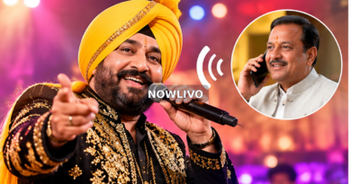 Editorial illustration of Punjabi stage singer and telephone conversation representing the reported Daler Mehndi apology; not an actual photo of the call.