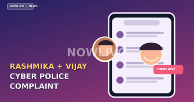 Stylized editorial graphic with two abstract illustrated portraits, a smartphone showing generic social posts and a complaint label, not a real police document