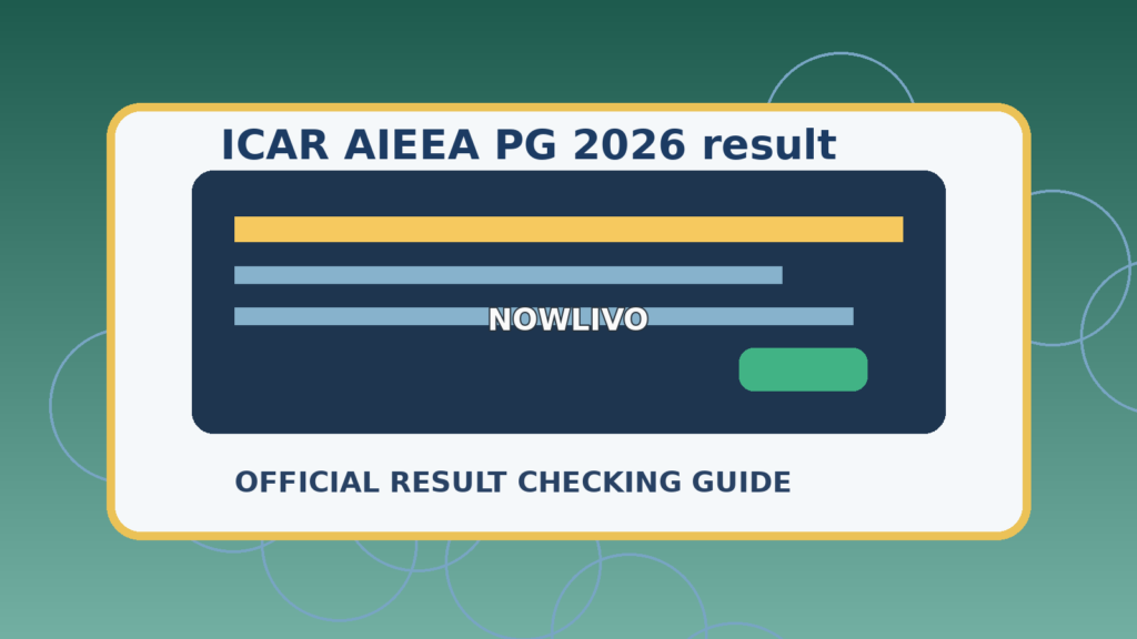 Illustration of a candidate checking ICAR AIEEA PG examination results on a computer