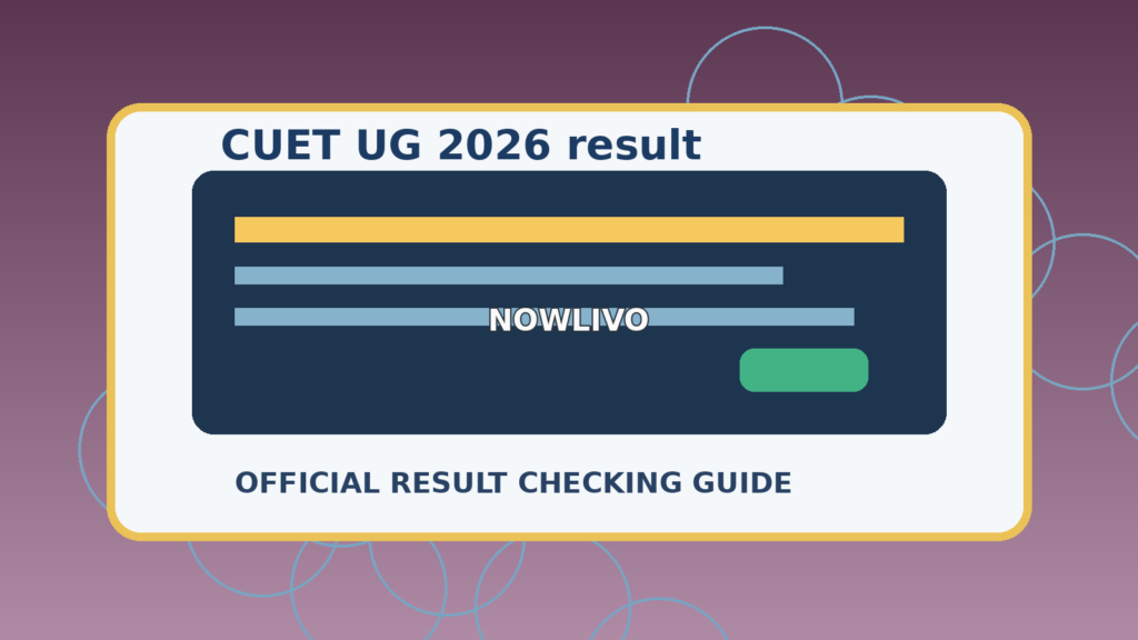 Illustration of a candidate checking CUET UG examination results on a computer