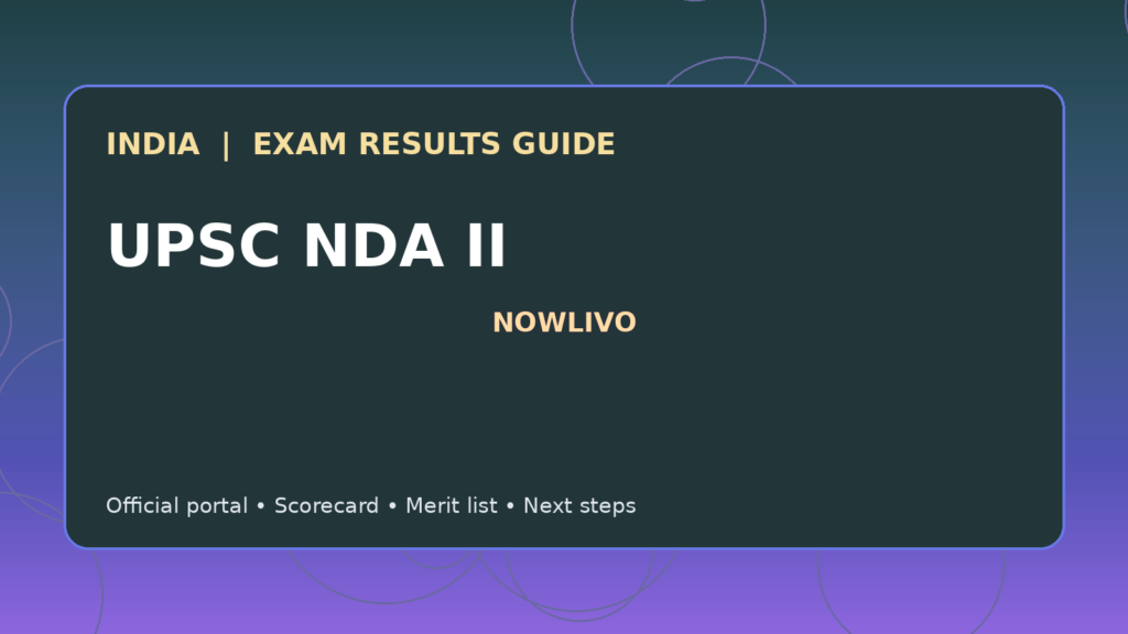 Illustrated NOWLIVO guide to checking UPSC NDA II examination results and official scorecards