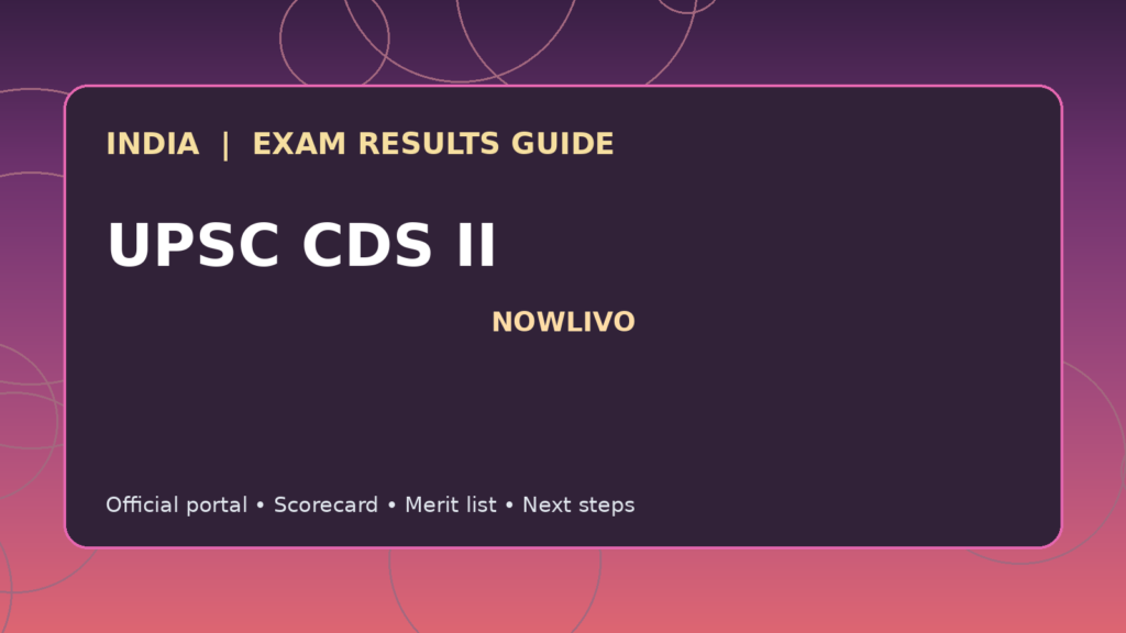 Illustrated NOWLIVO guide to checking UPSC CDS II examination results and official scorecards