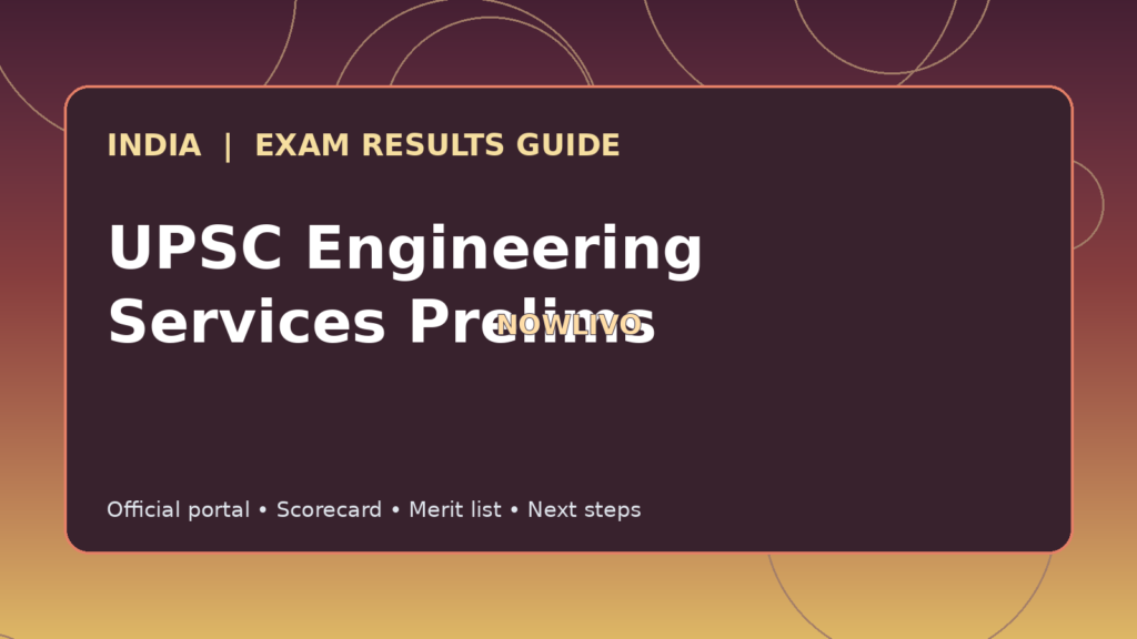 Illustrated NOWLIVO guide to checking UPSC Engineering Services Prelims examination results and official scorecards