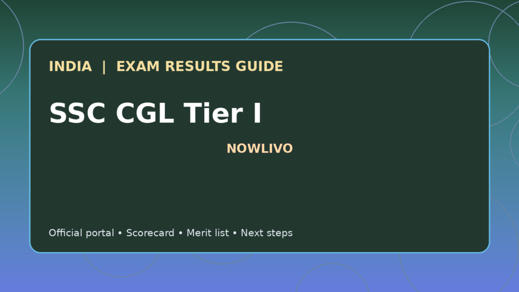 Illustrated NOWLIVO guide to checking SSC CGL Tier I examination results and official scorecards