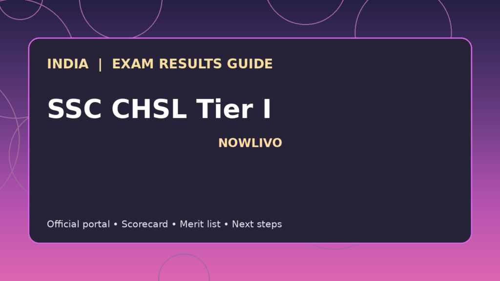 Illustrated NOWLIVO guide to checking SSC CHSL Tier I examination results and official scorecards