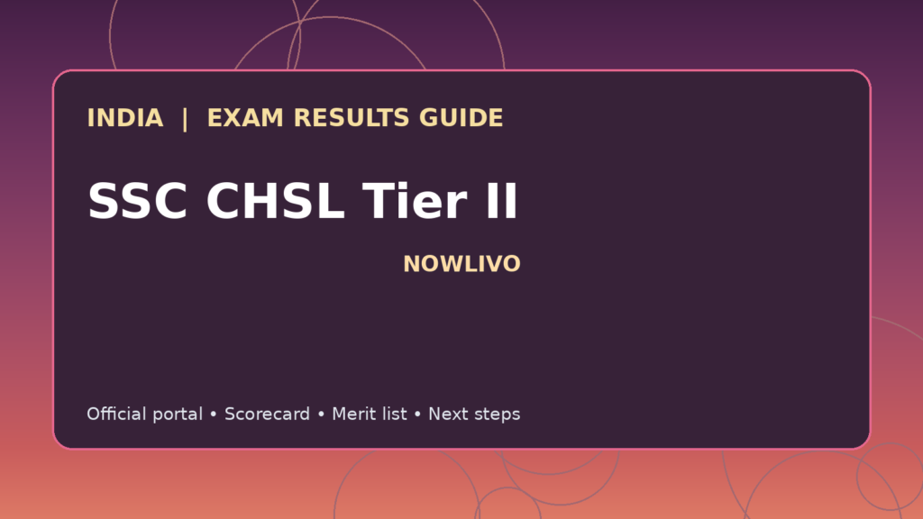 Illustrated NOWLIVO guide to checking SSC CHSL Tier II examination results and official scorecards