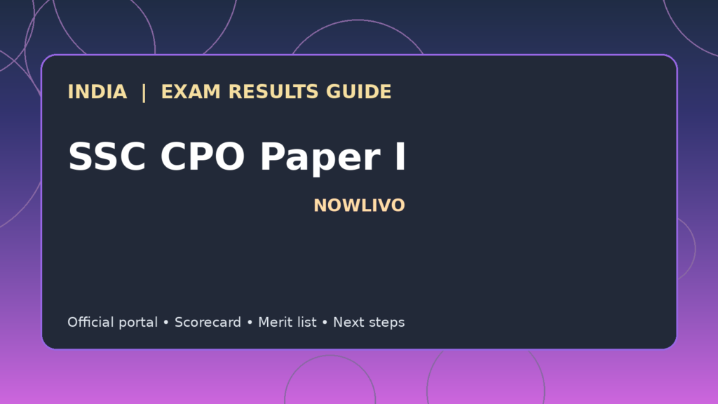 Illustrated NOWLIVO guide to checking SSC CPO Paper I examination results and official scorecards