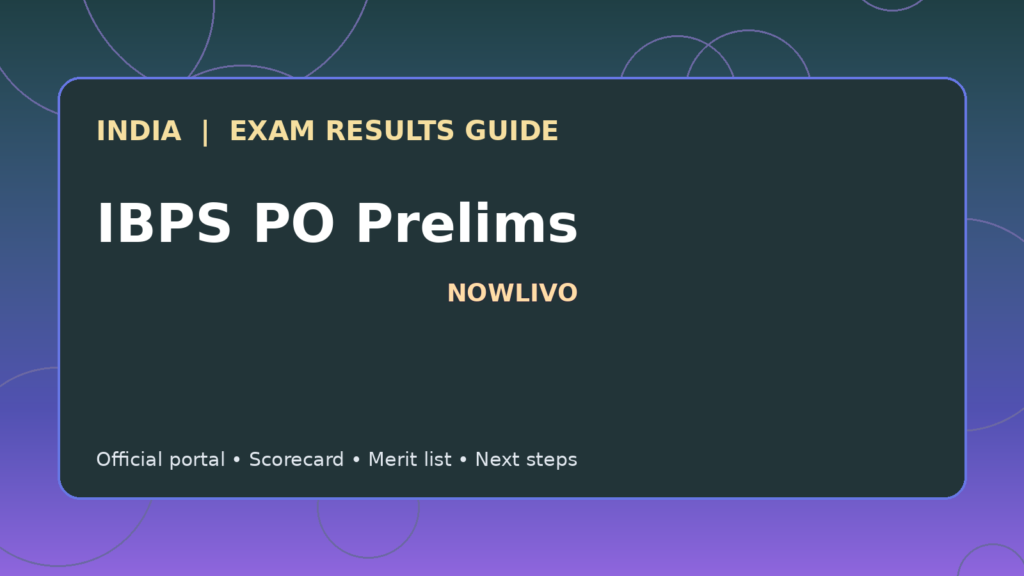 Illustrated NOWLIVO guide to checking IBPS PO Prelims examination results and official scorecards